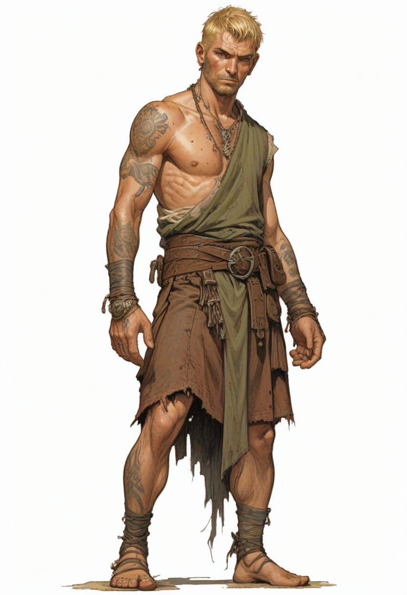 Vivid Illustration of a 10th Century Fantasy Villager