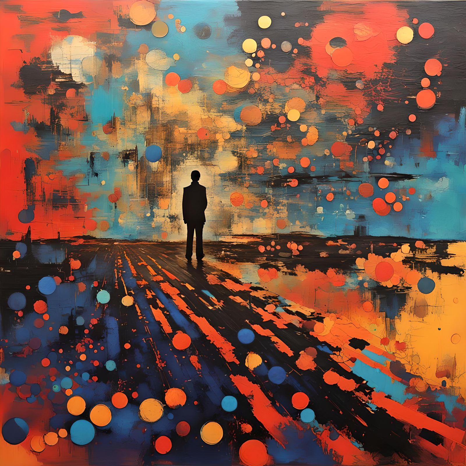 Abstract Silhouette with Perceptive Gaze