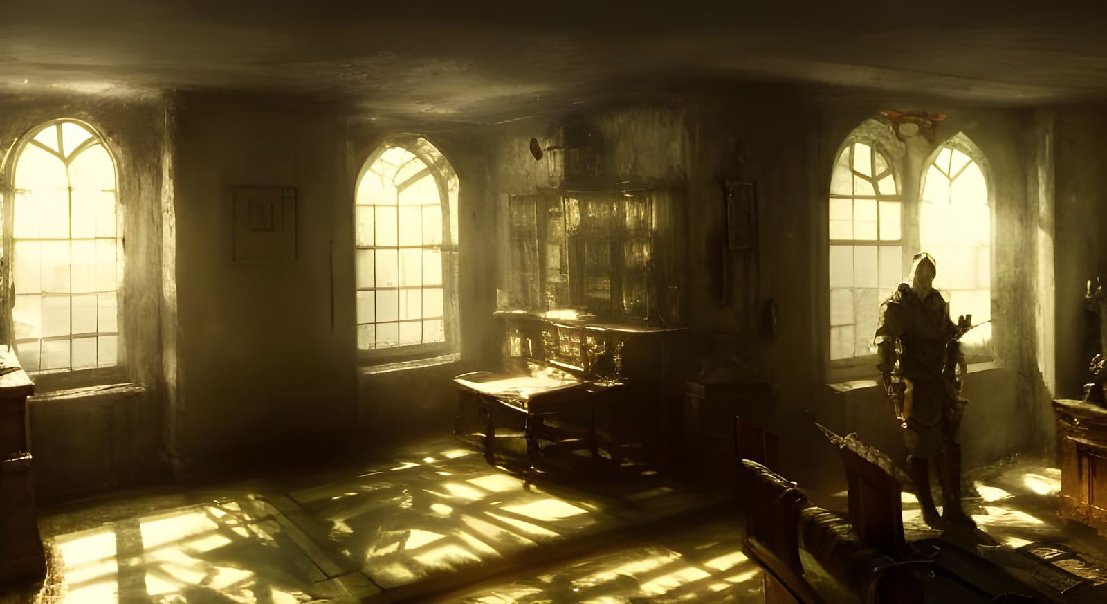 Medieval Officer's Quarters with Maritime Artifacts