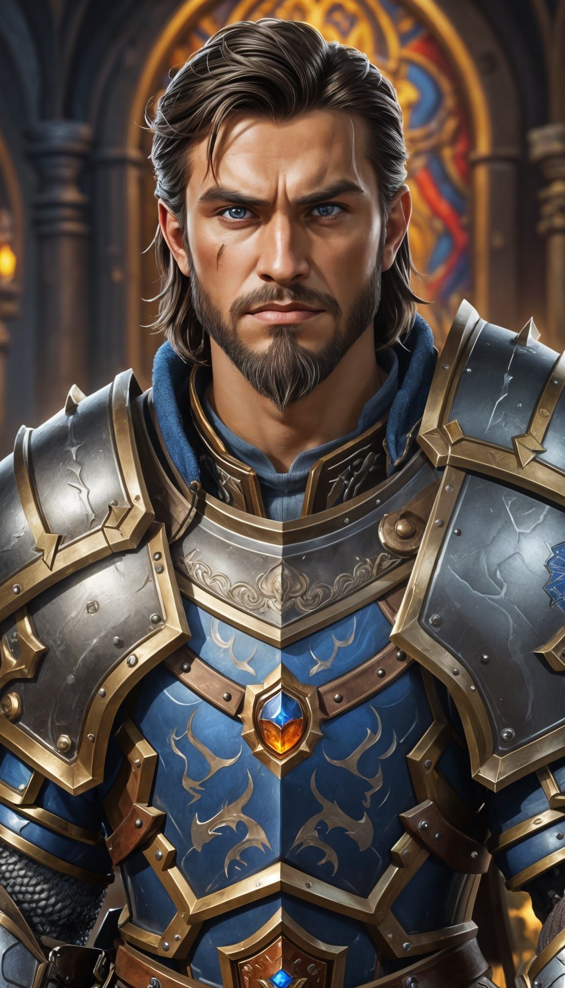 Young Knight in Warcraft Style Armor