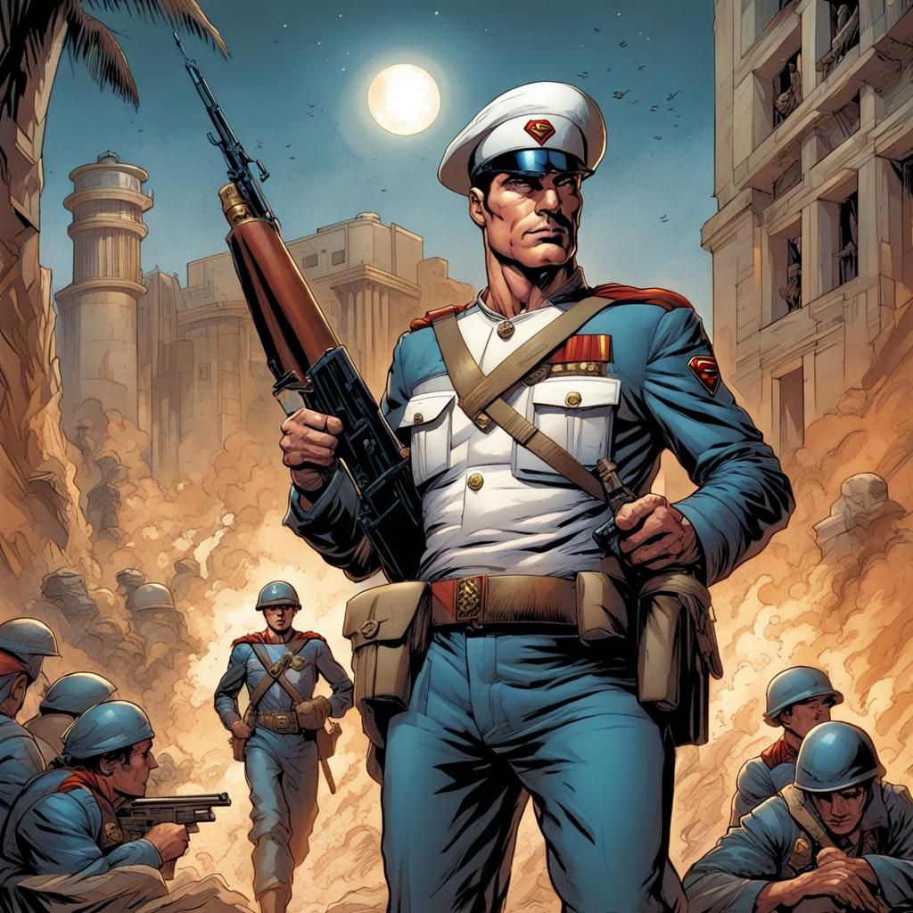 Superman Joins the French Foreign Legion: Comic Book Art
