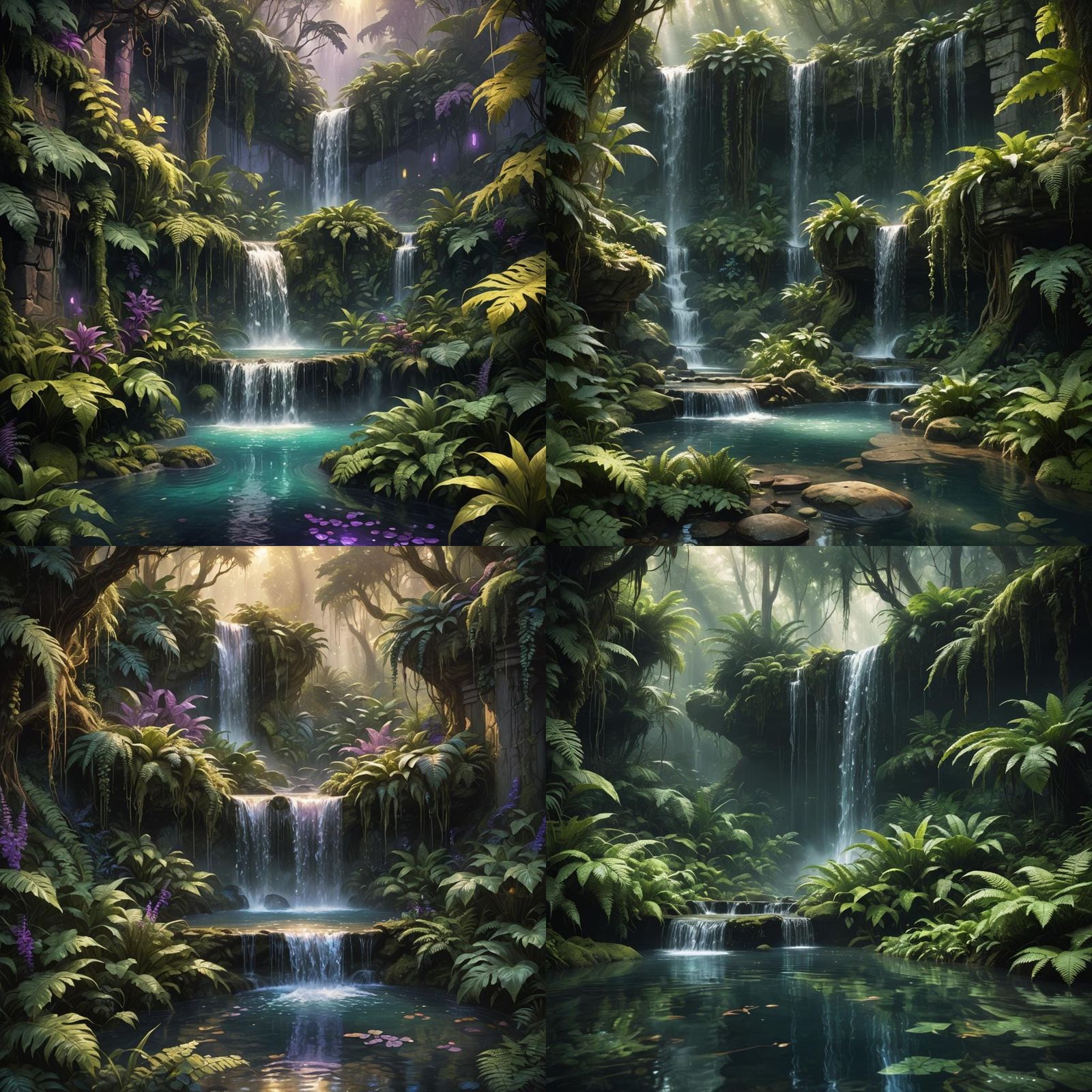 Enchanted Waterfall Fantasy Art in 8K Resolution