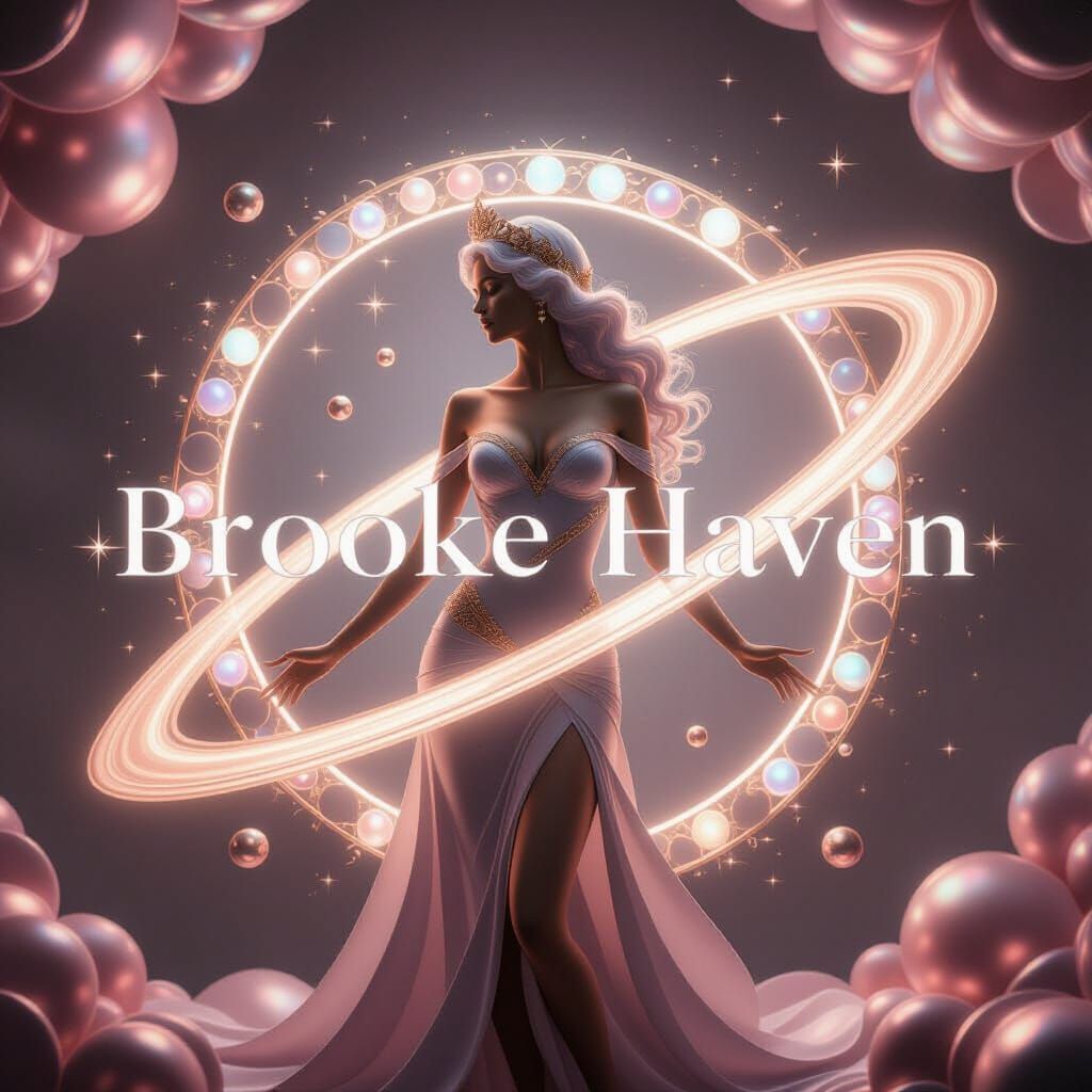 Elegant 3D Venus Goddess Silhouette with Celestial Rings