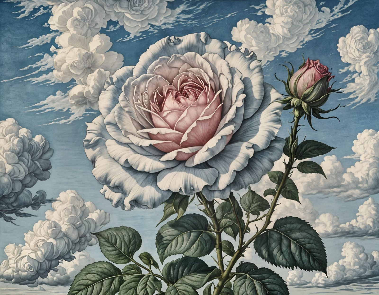 Rose in Bloom: Intaglio Style Engraving