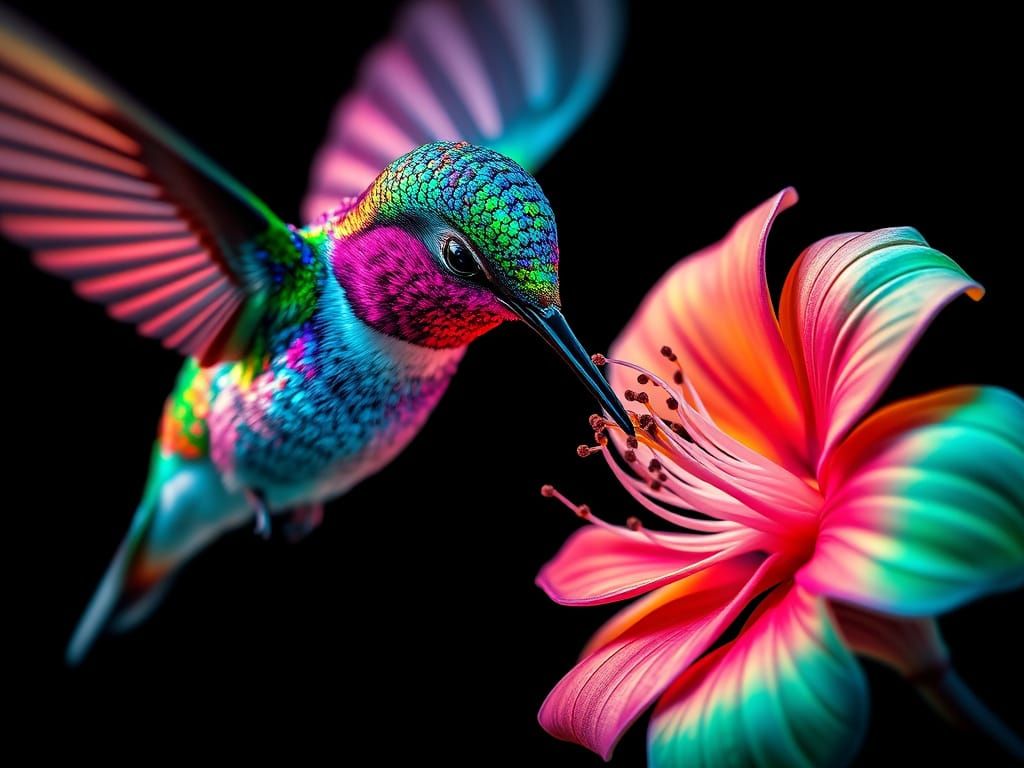 Resplendent Hummingbird in Vibrant Iridescent Plumage