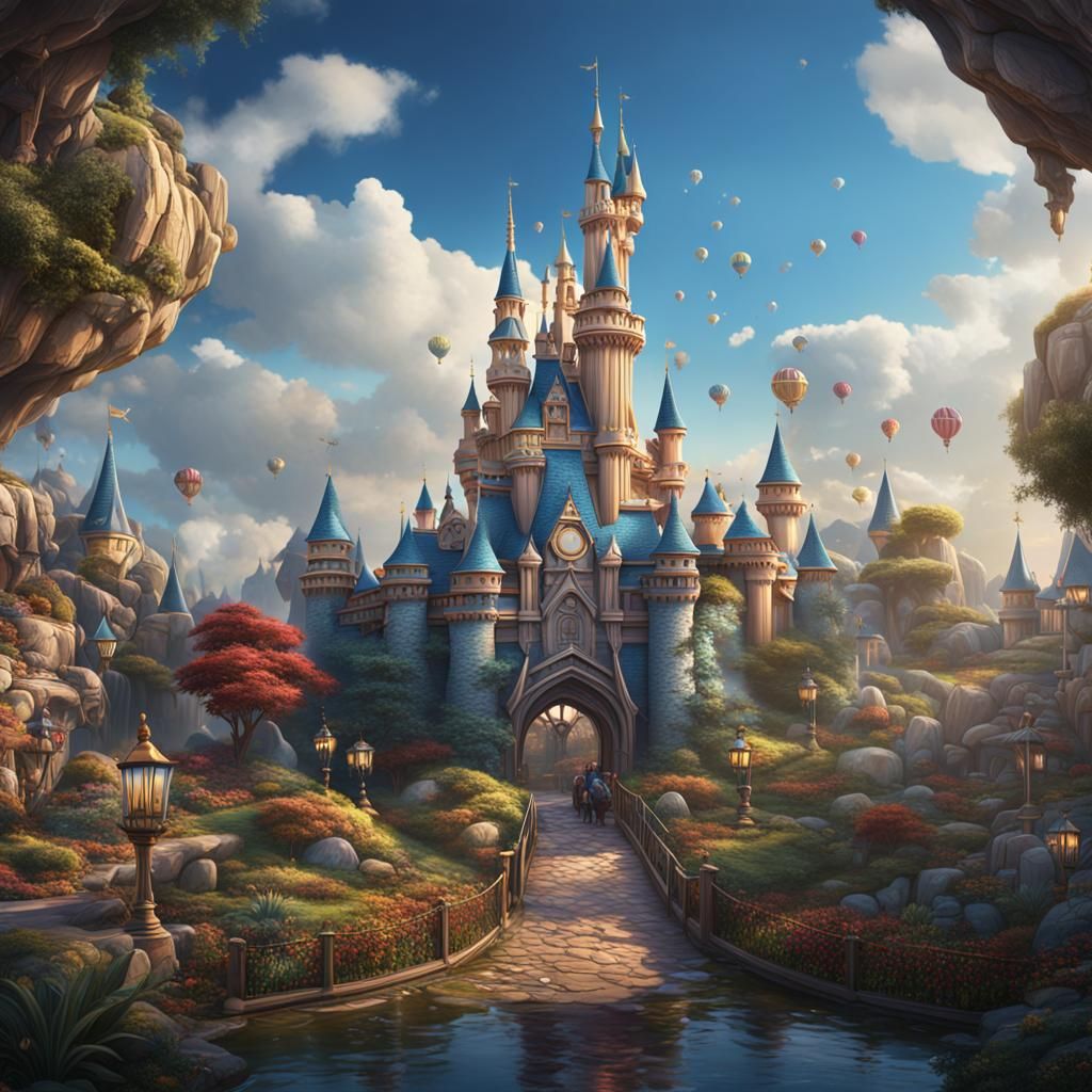 Fantastical Disneyland Concept Art in 8K Resolution