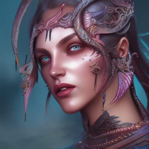 Fantasy Portrait of Beautiful Woman: Detailed Matte Painting