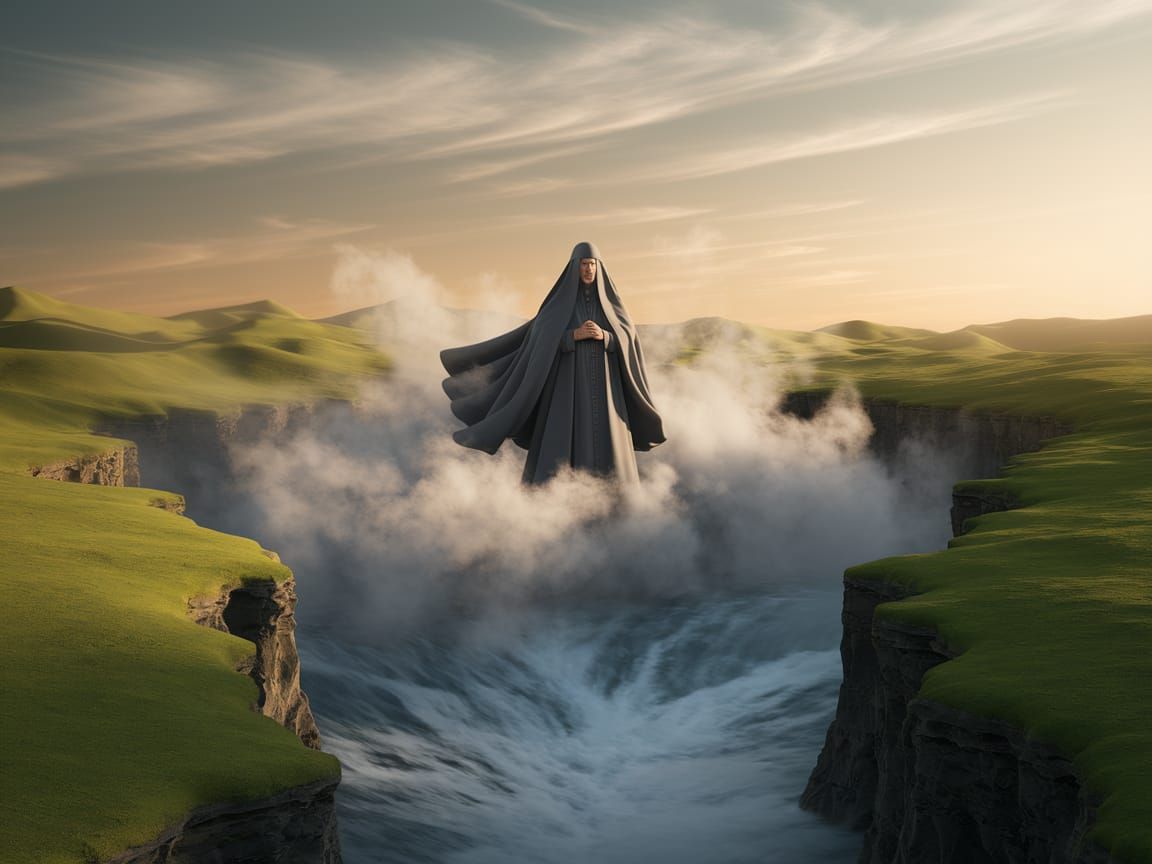 Solemn Figure Summons Majestic Aeon in 3D Render of Orthodox...