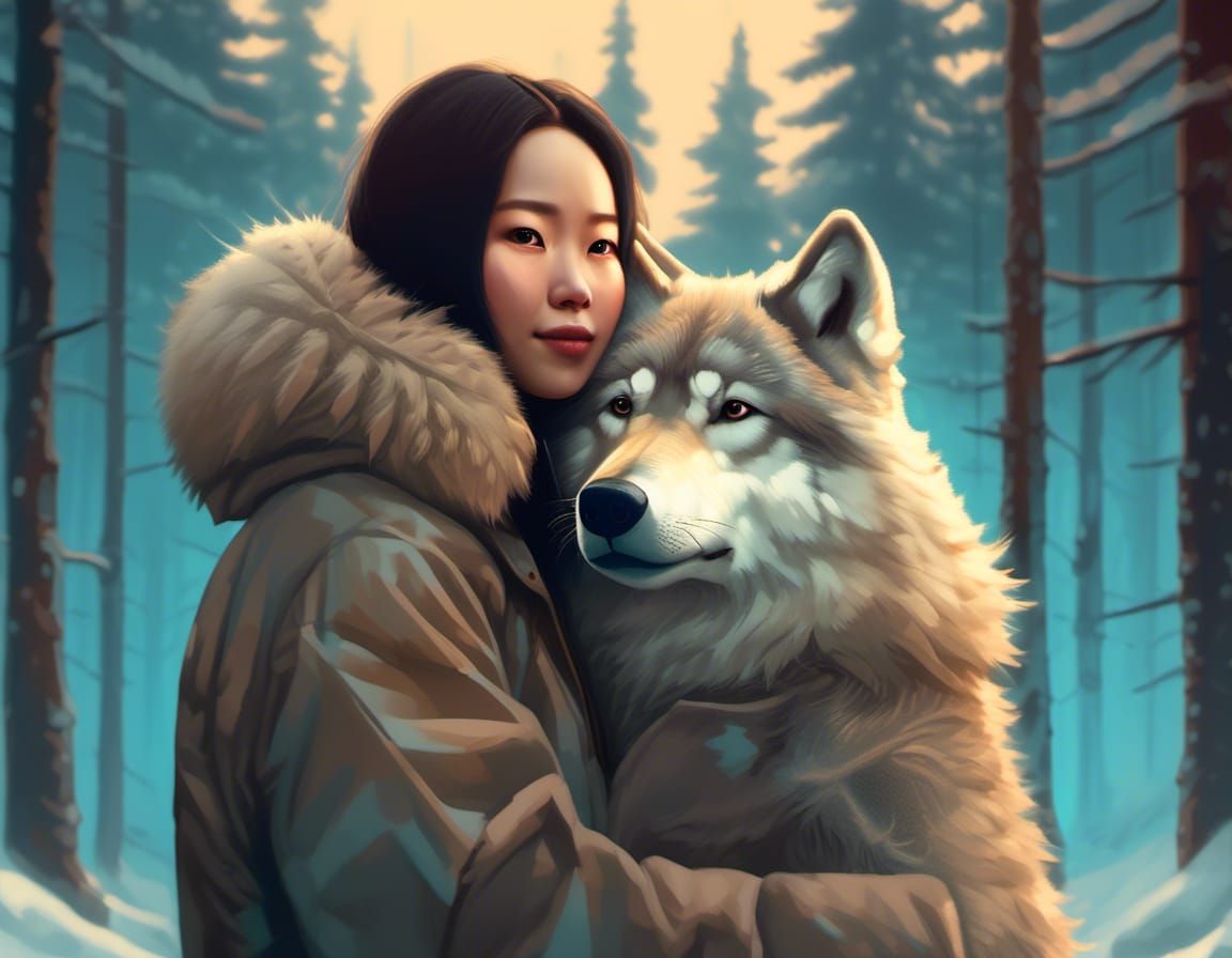 Portraits - Women with Wolves