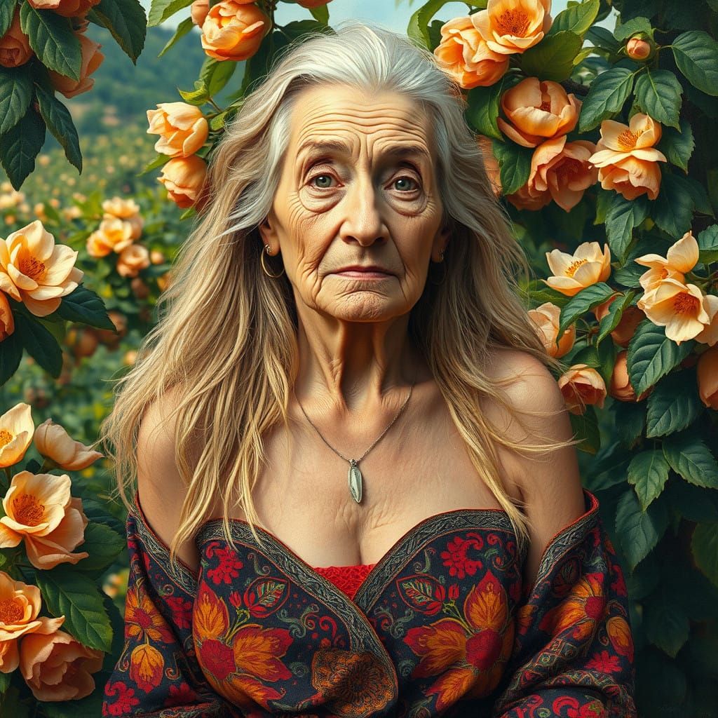 Elegant Goddess Lada in Vibrant Slavonic Robes