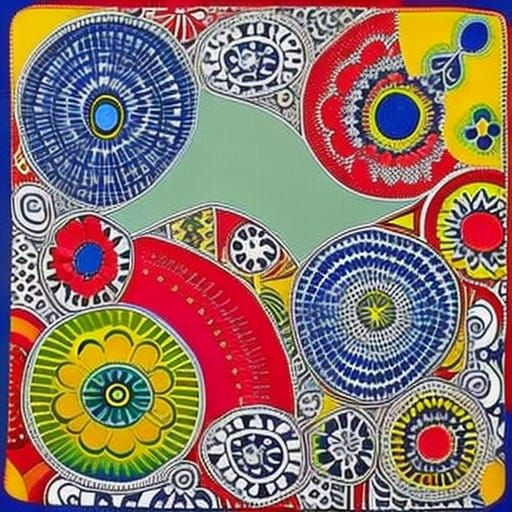 Vibrant Paris in Folk-Art Style