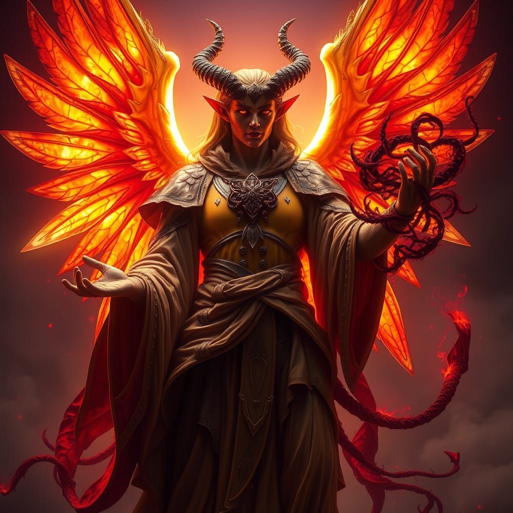 Celestial-Infernal Hybrid Radiates Light and Darkness