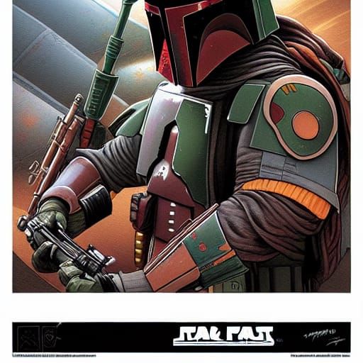 Boba Fett Comic Book Art by Brooks and Mumford
