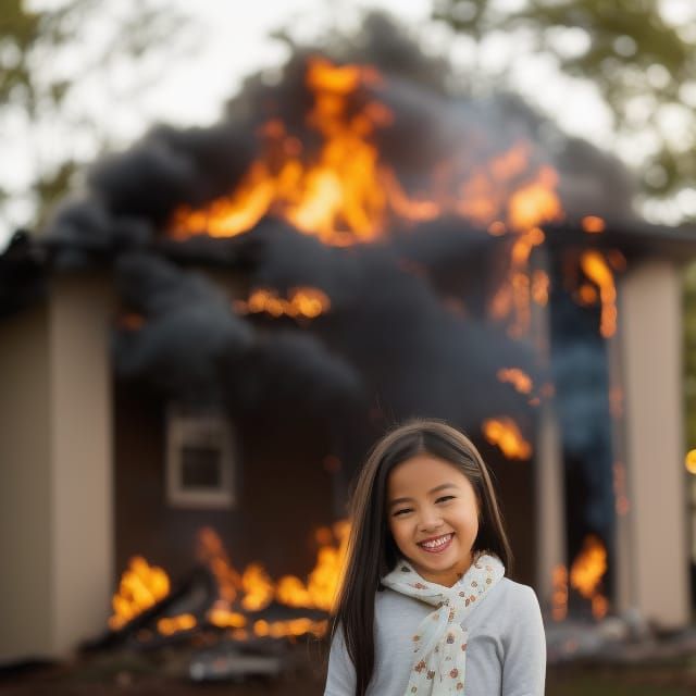 Disaster Girl Meme: Smiling Mischief in Burning Scene