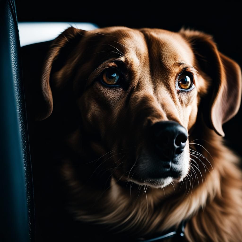Dog Chasing Truck on Racetrack: Close-Up Portrait