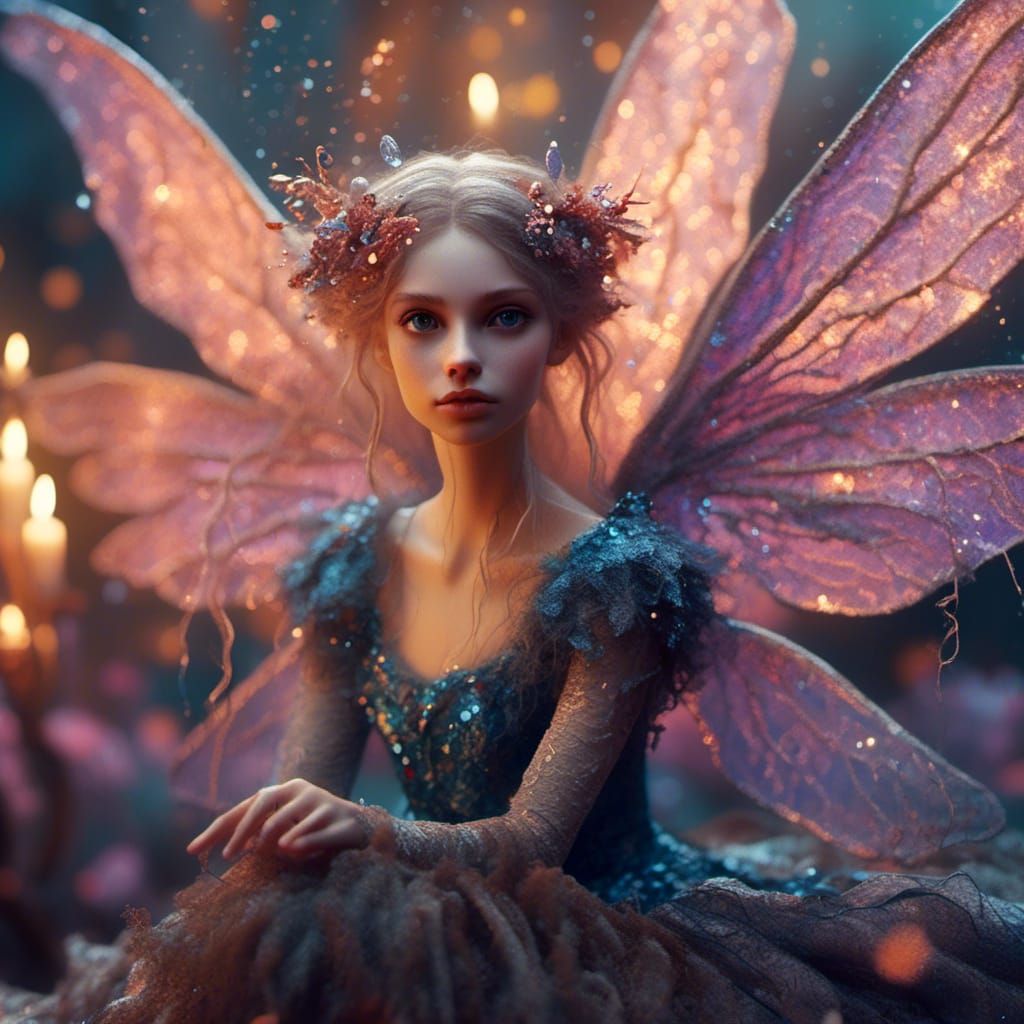 Enchanting Fairy Casts a Spell: Whimsical Illustration