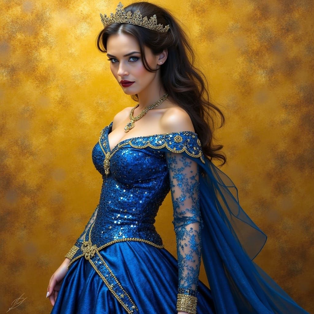 Regal Princess in Vibrant Mosaic Style