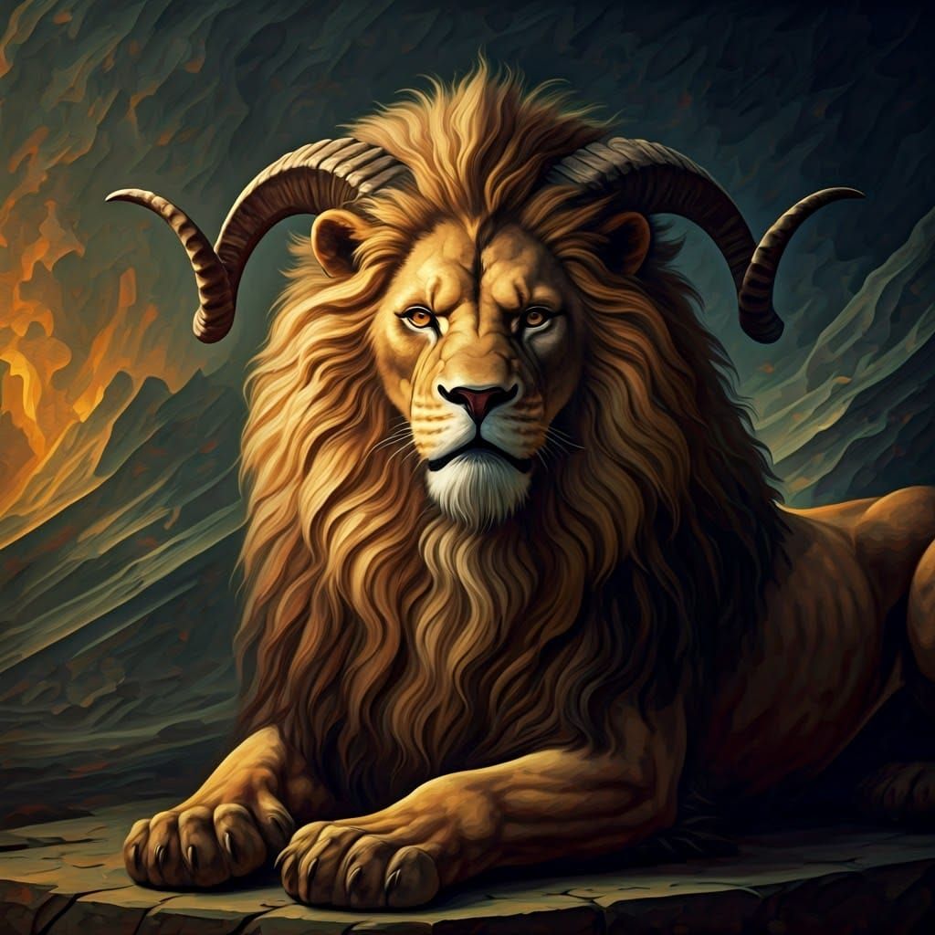 Majestic Chimera in Oil Painting Style