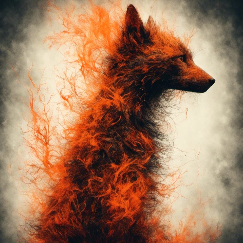 Magical Creature in Double Exposure Silhouette