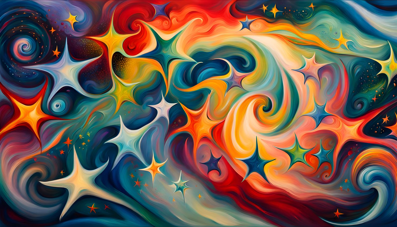 Iridescent Star Cluster Formation in Abstract Expressionism