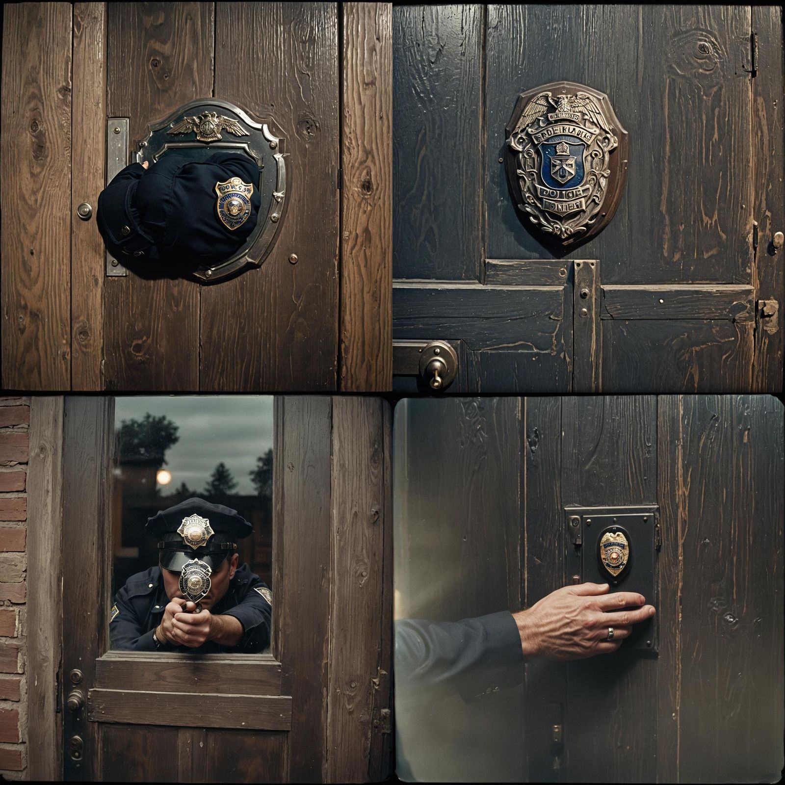 Dramatic Police Door Knock Cinematic Film Still