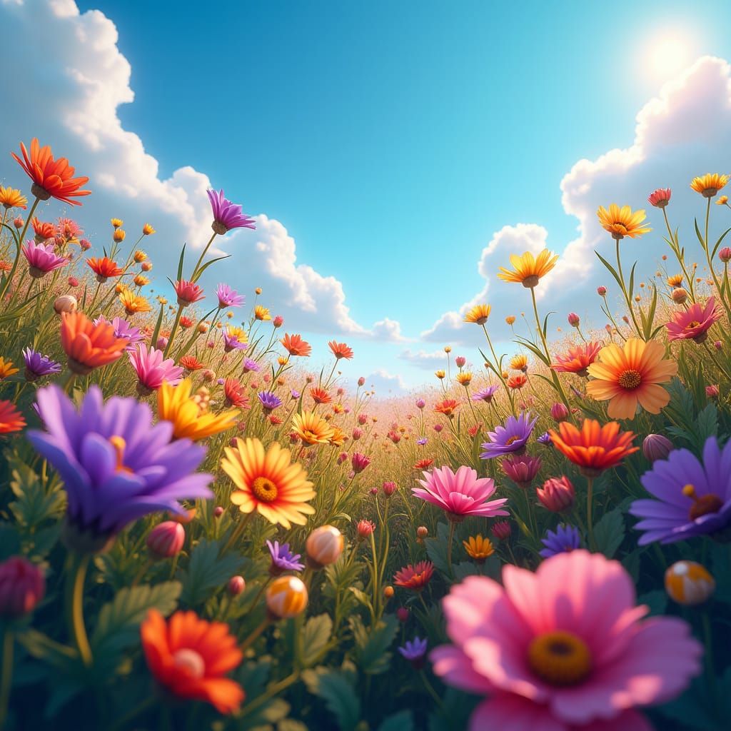 Lush Flower Field: Matte Painting in Unreal Engine 5