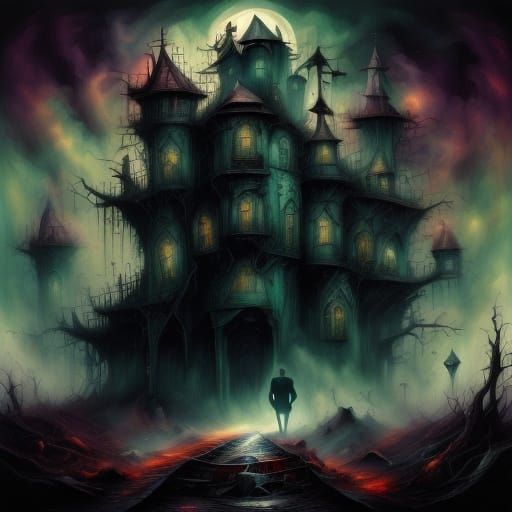 Derelict Spaceship Drifting in Cosmic Nebula