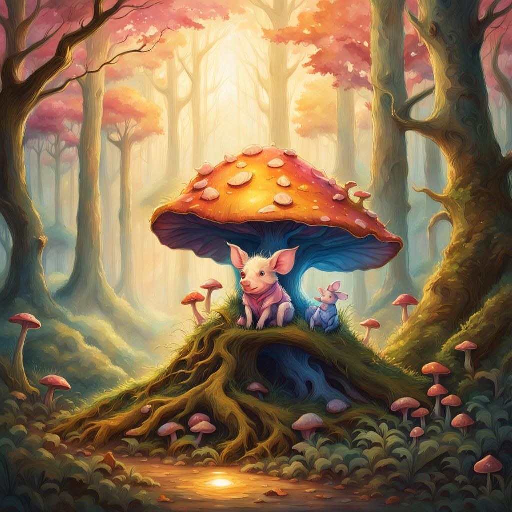 Piglet in Hundred Acre Wood Concept Art