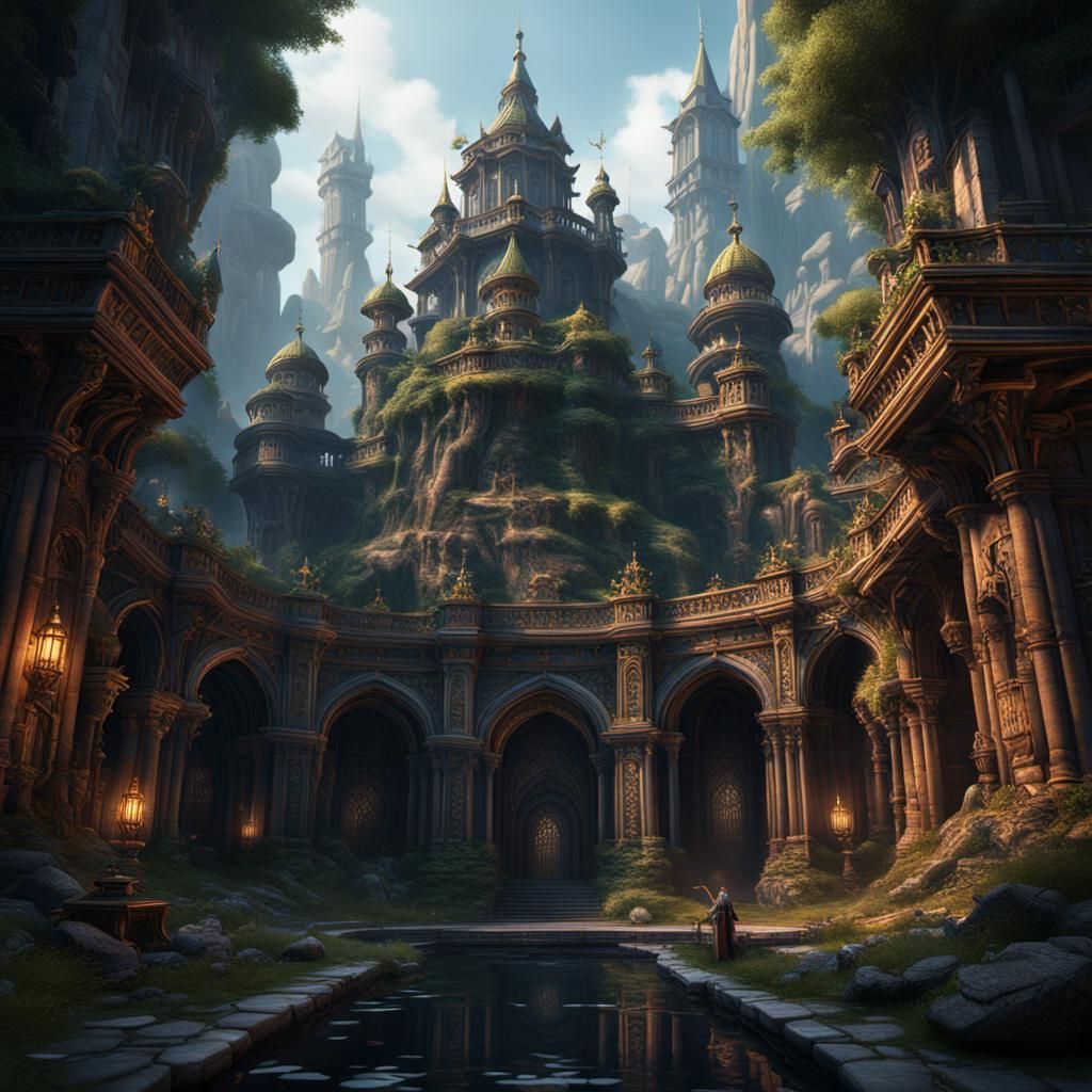 Fantastical Architecture Concept Art in Deep Color