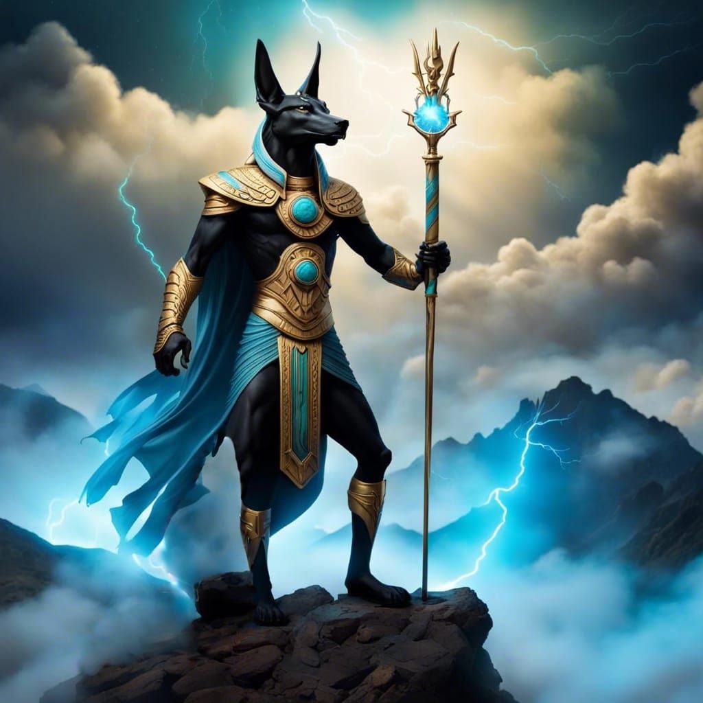 Blue Lightning Illuminates Misty Clouds