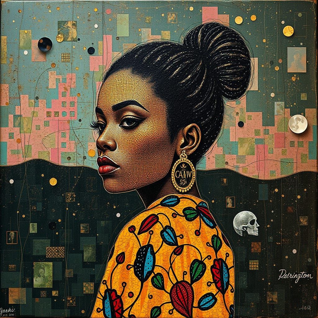 Grunge Art Inspired by Klimt and Daeni