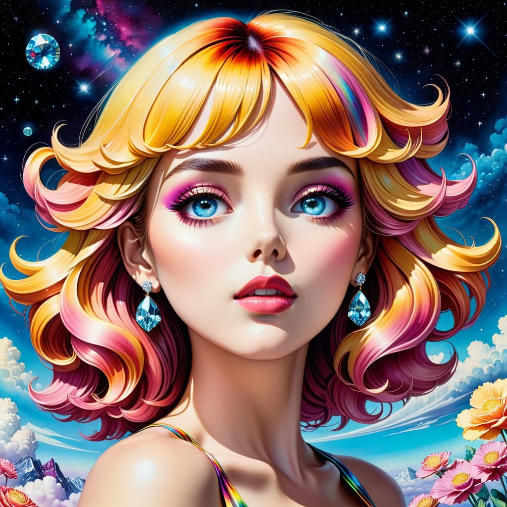 Lucy in Sky with Diamonds: Psychedelic Watercolor Art