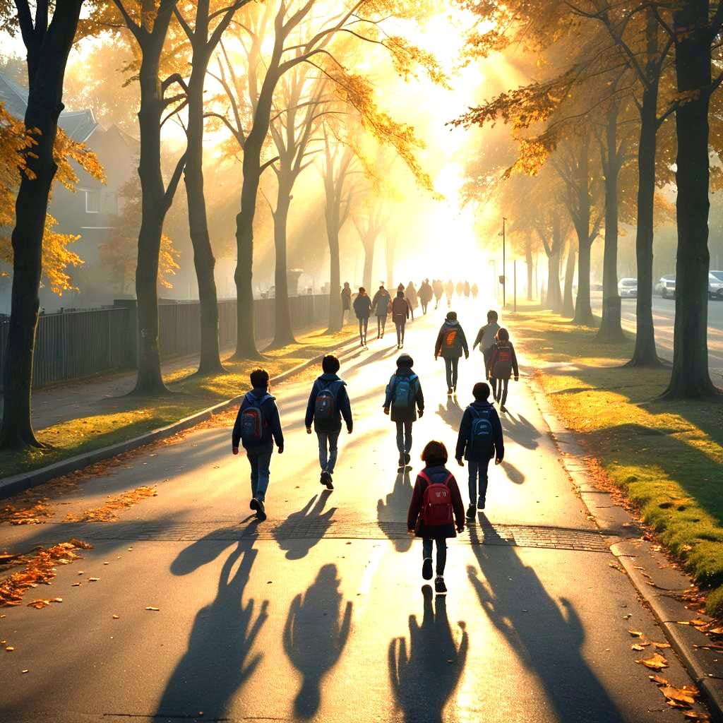 Moody Hyperrealistic Back to School Scene