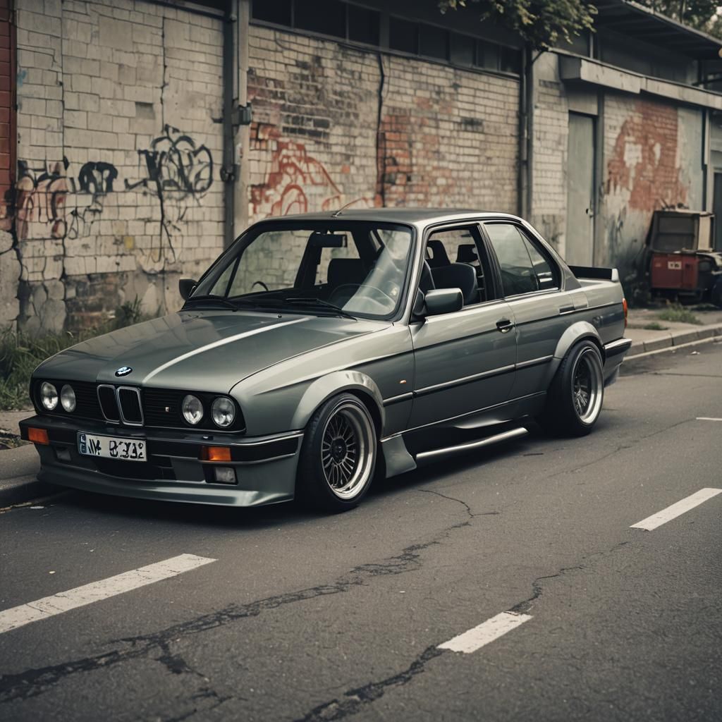Slammed BMW E30 with Turbo, Cinematic Style