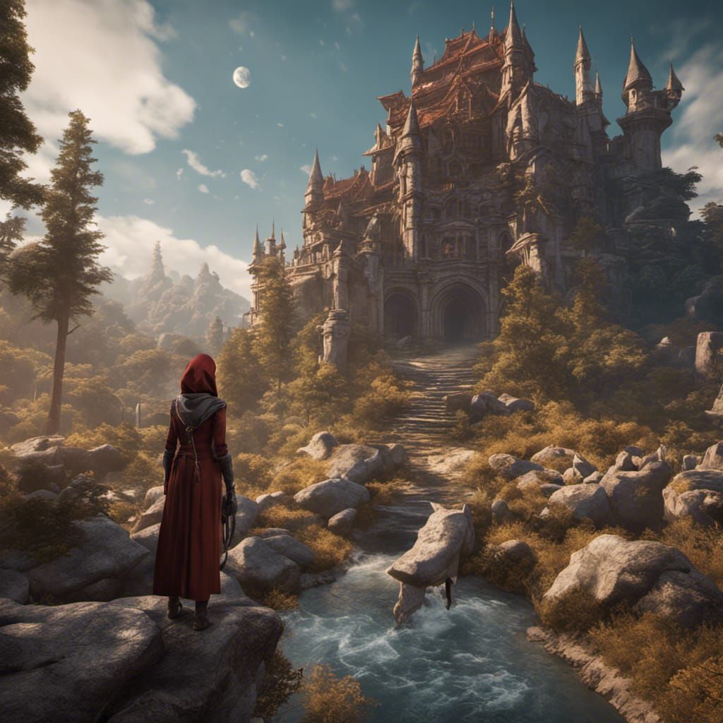 Little Red Riding Hood Rides a Wolf: Hyperrealistic 3D Art