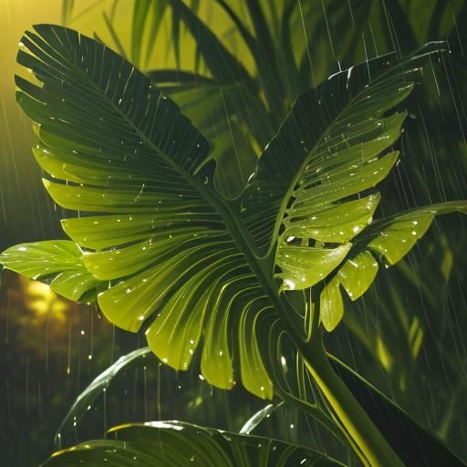 Tropical Savanna Landscape with Sunlight and Rain