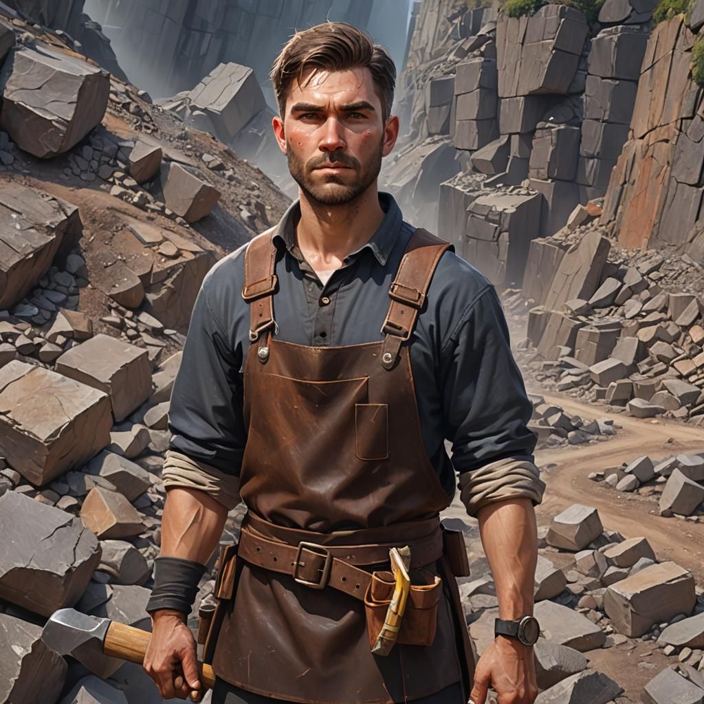 Young Miner Portrait in Epic Fantasy Style