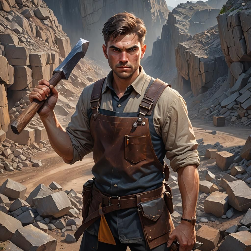 Young Miner Portrait in Epic Fantasy Style