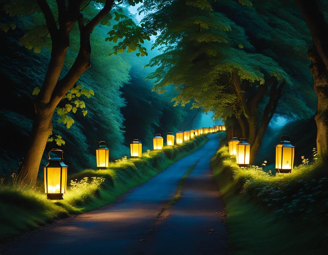 Luminous Lanterns Guide Lambs to Leafy Landscapes