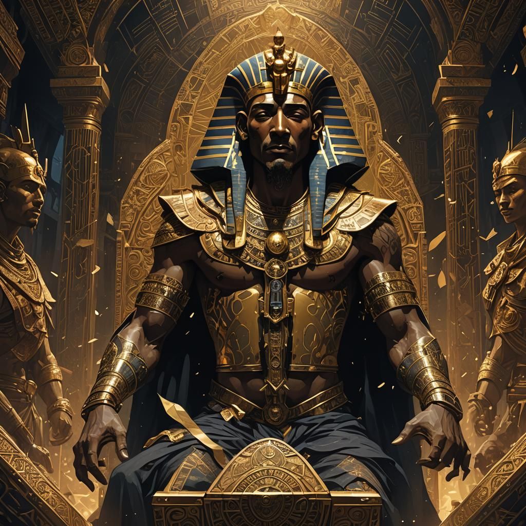 Pharaoh's Emergence: A Dark Fantasy Concept Art