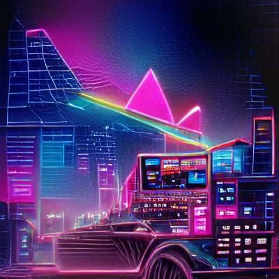Synthwave Neon Retro 1980s Style