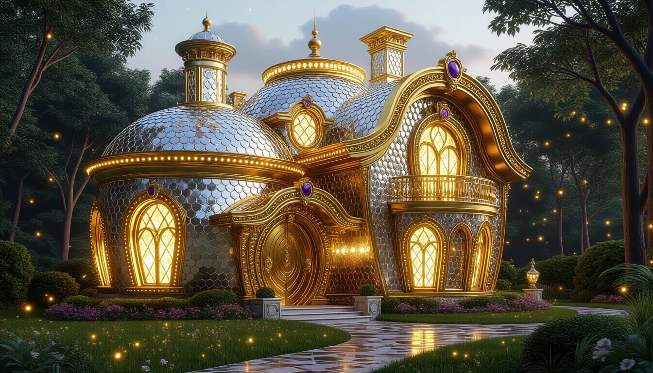 Ultra-Realistic Luxury Mansion of Precious Gems