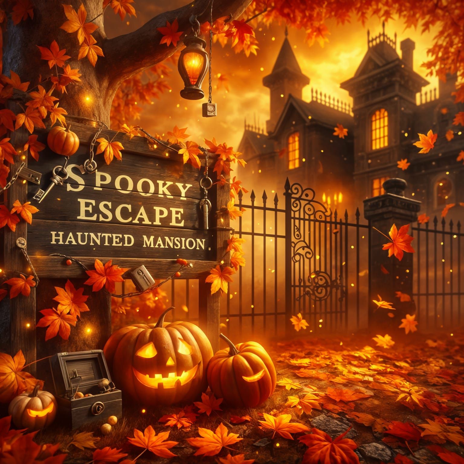 Haunted Mansion Escape Room in Autumnal Ambiance