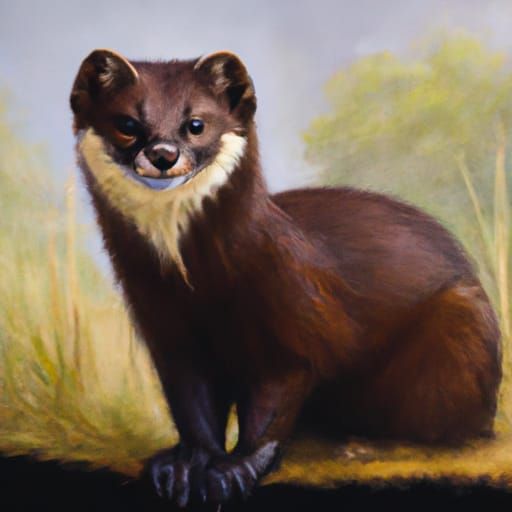 Realistic Sable in Oil Painting Style
