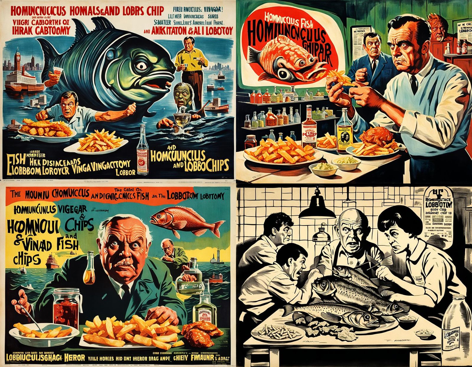 Vintage Horror Movie Poster: Fish and Chips