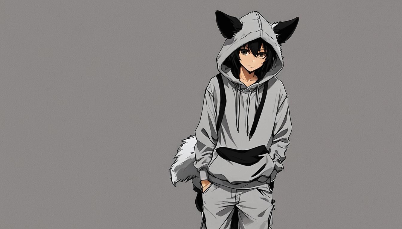 Anime Boy with Furry Features in Manga Style