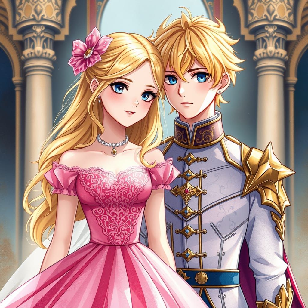 Romantic Watercolor Anime Princess