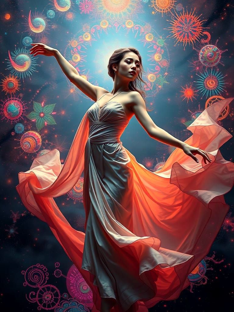 Abstract Dancer in Dramatic Cinematic Style