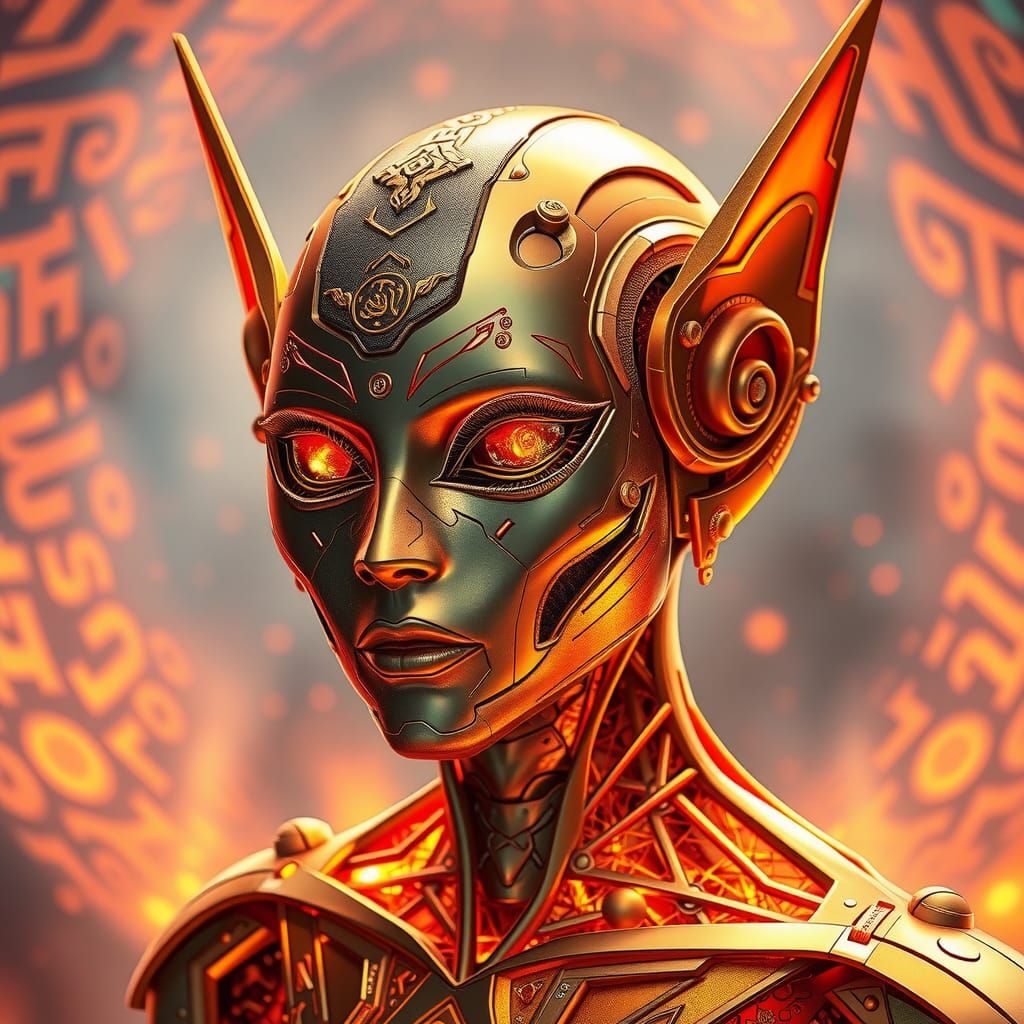 Cyborg God Builds Planet with Thai Script