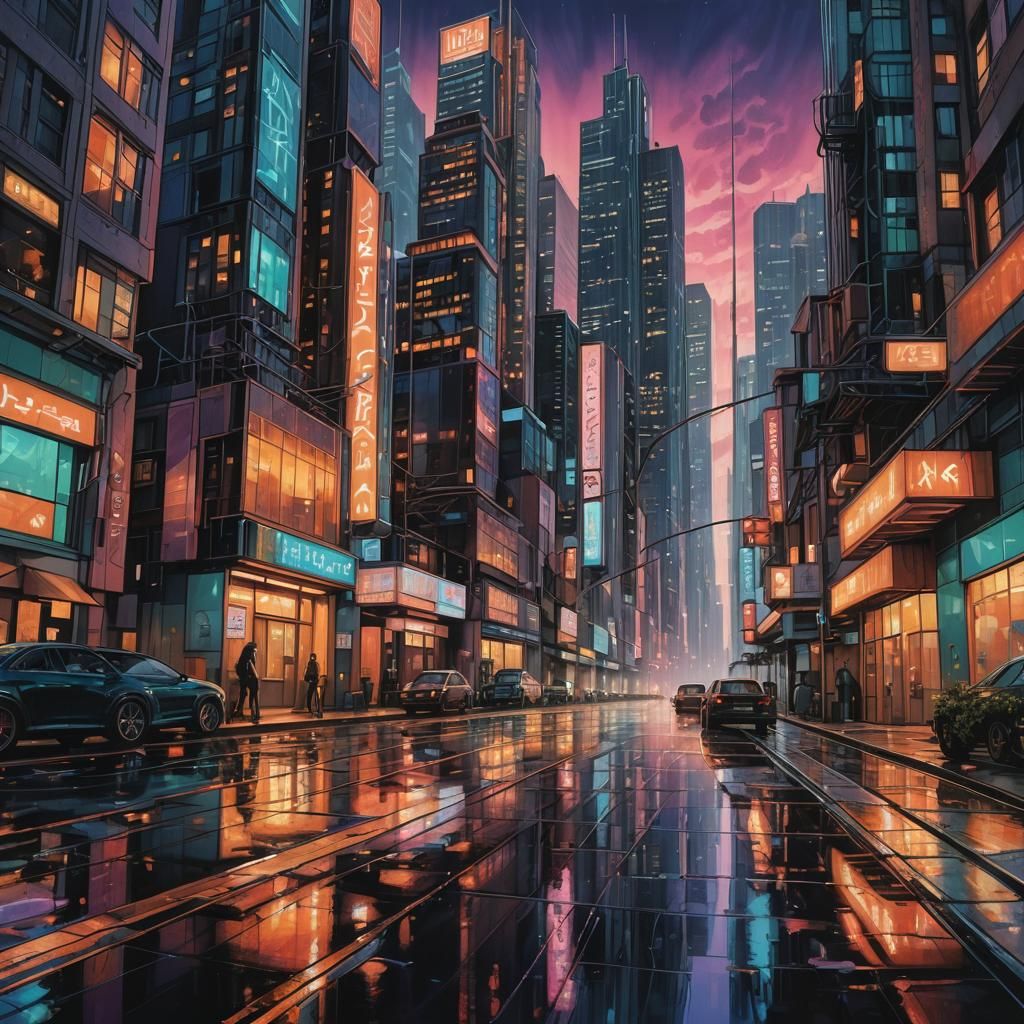 Futuristic Cityscape Concept Art in McKernan Style